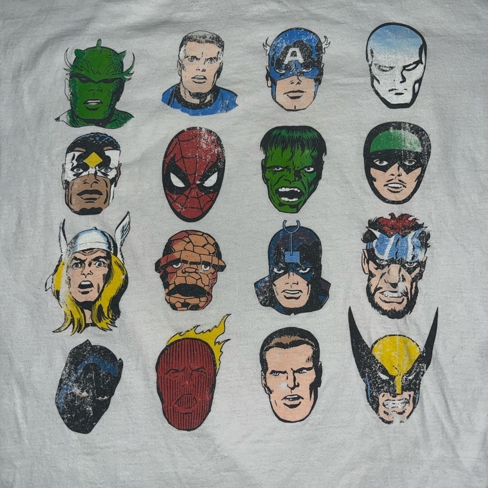 Vintage Marvel Faces Graphic T-Shirt - Picture 2 of 5